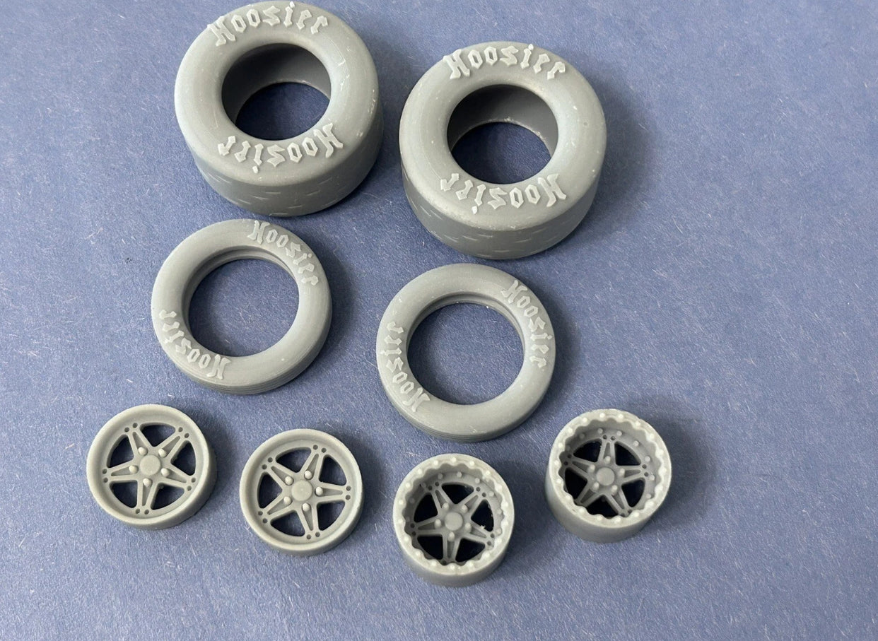 15/17-inch "Weld Comp 5" Drag Wheels W/ Slicks