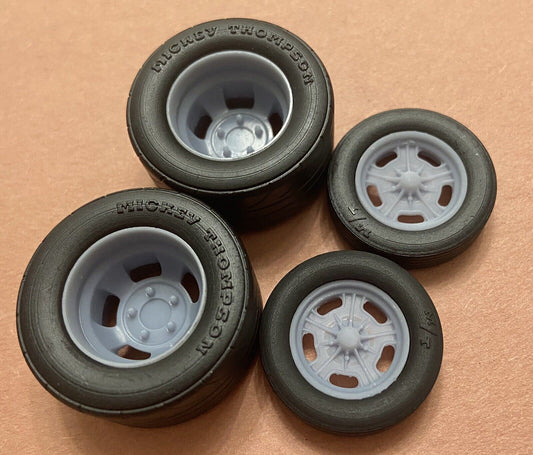 17/15-inch Vintage Halibrand Gasser Drag Wheels W/ Slicks